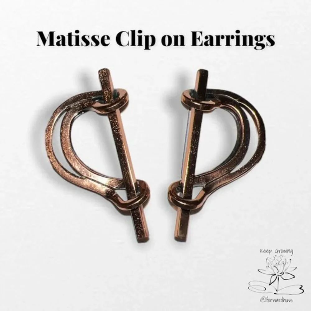 1952-1964 Vintage Matisse Brass Clip On Earrings